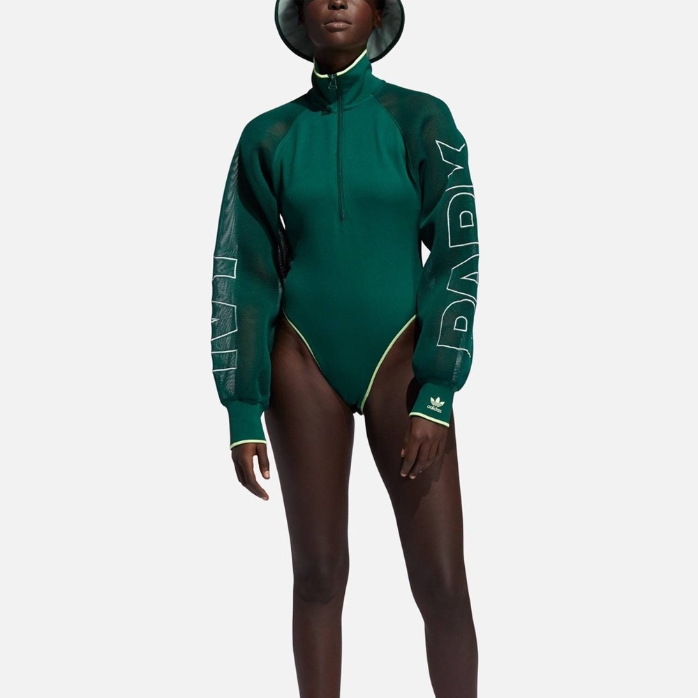 IVY PARK X ADIDAS GREEN MESH BODYSUIT XS